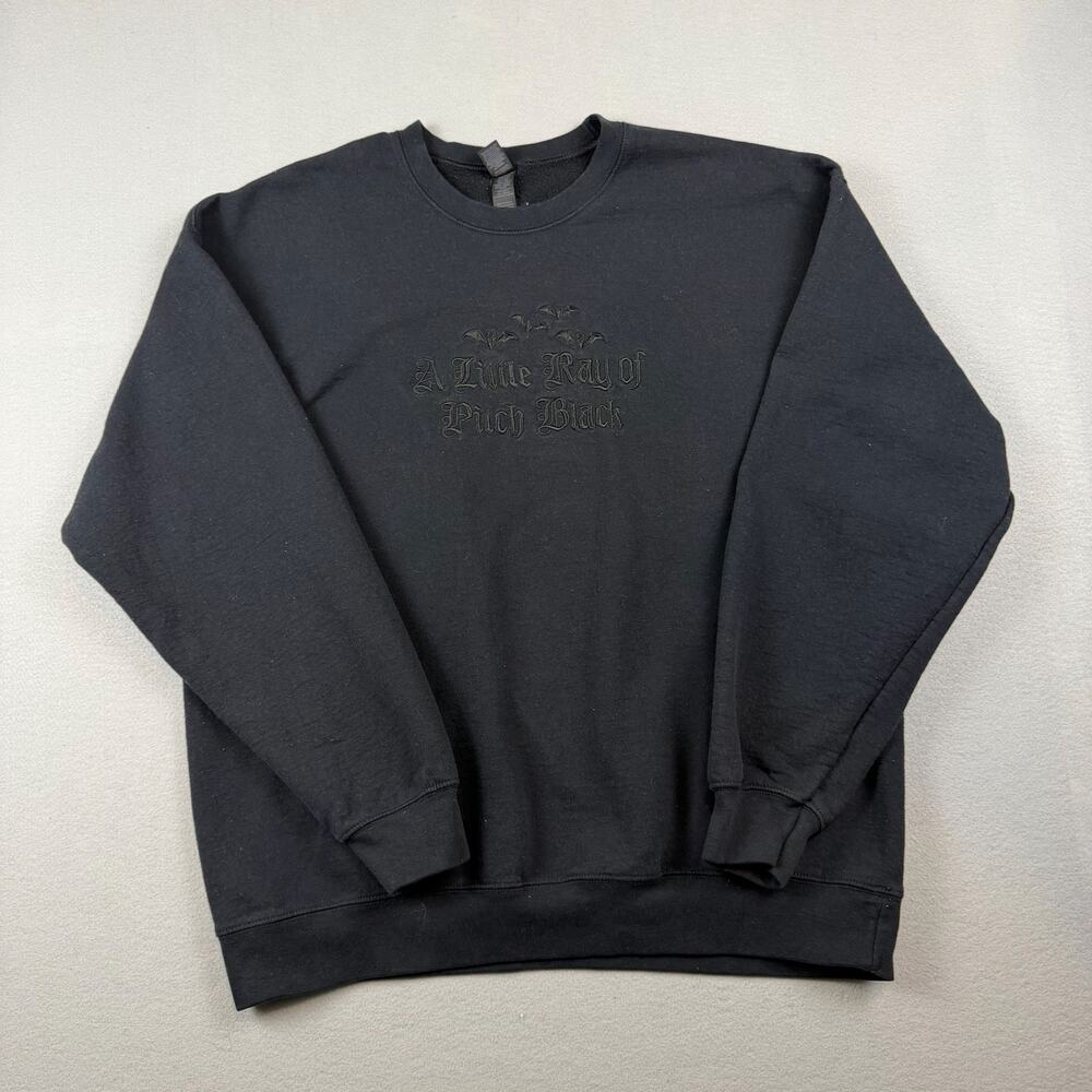 A Little Ray of Rich Black Gothic Bat Sweatshirt XL